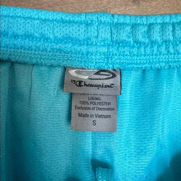 Aqua Athletic Mesh Shorts with White Side Trim - Picture 2 of 3